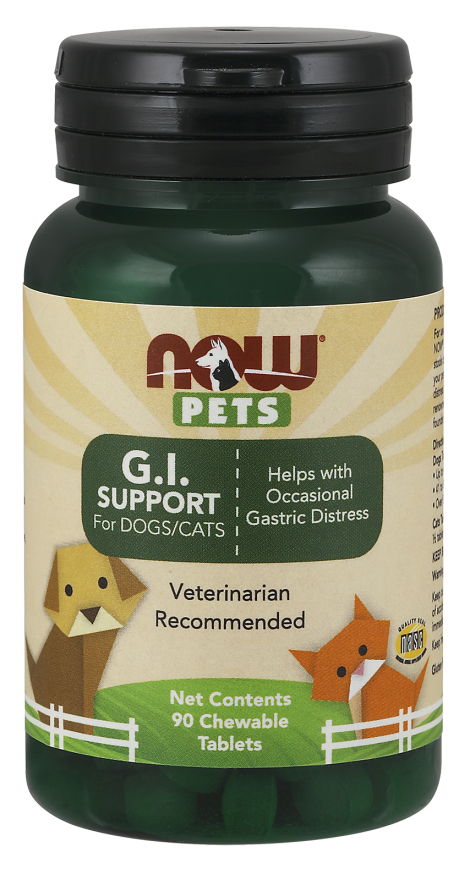 NOW Pets G.I. Support Chewables for Dogs and Cats