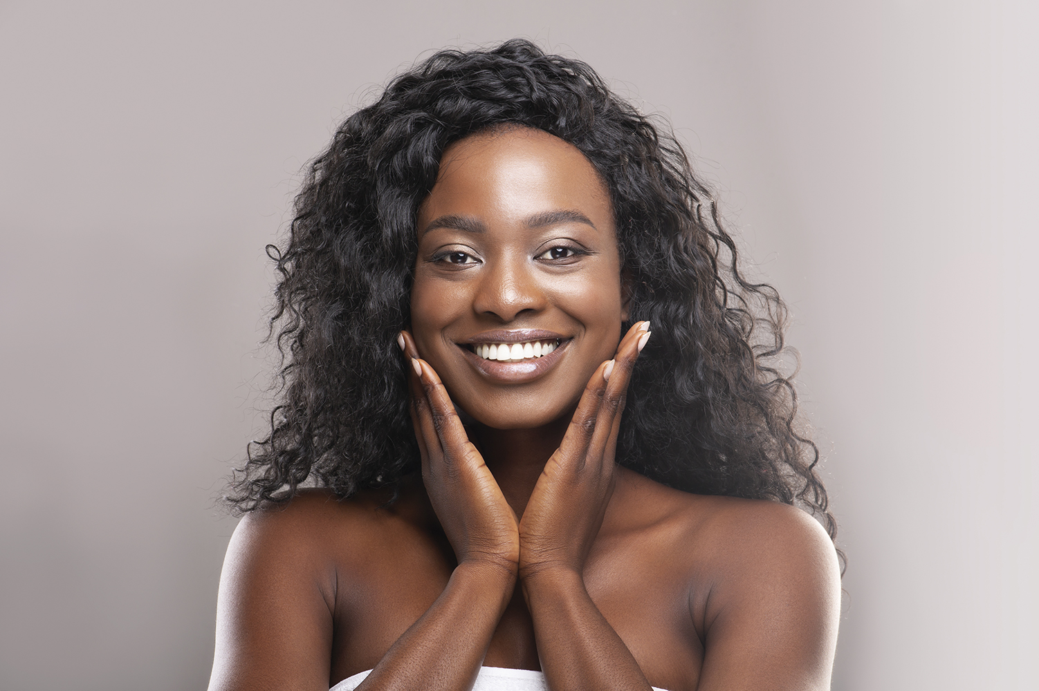 a middle-aged woman with smooth, firm skin