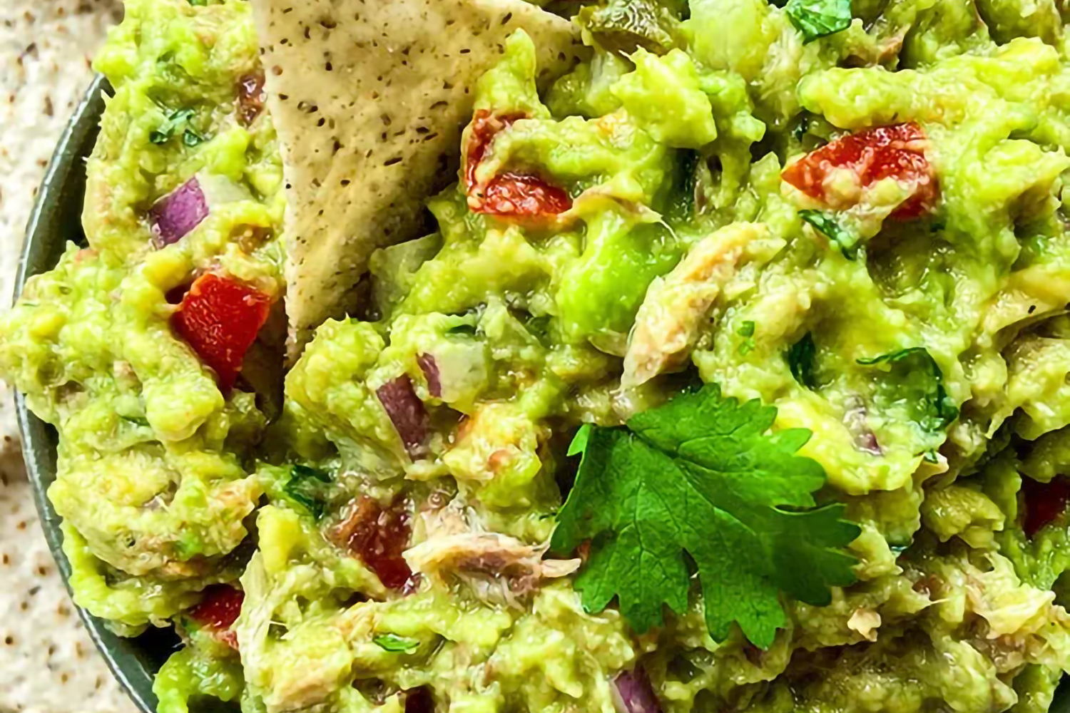 guacamole dip with mackerel mixed into it