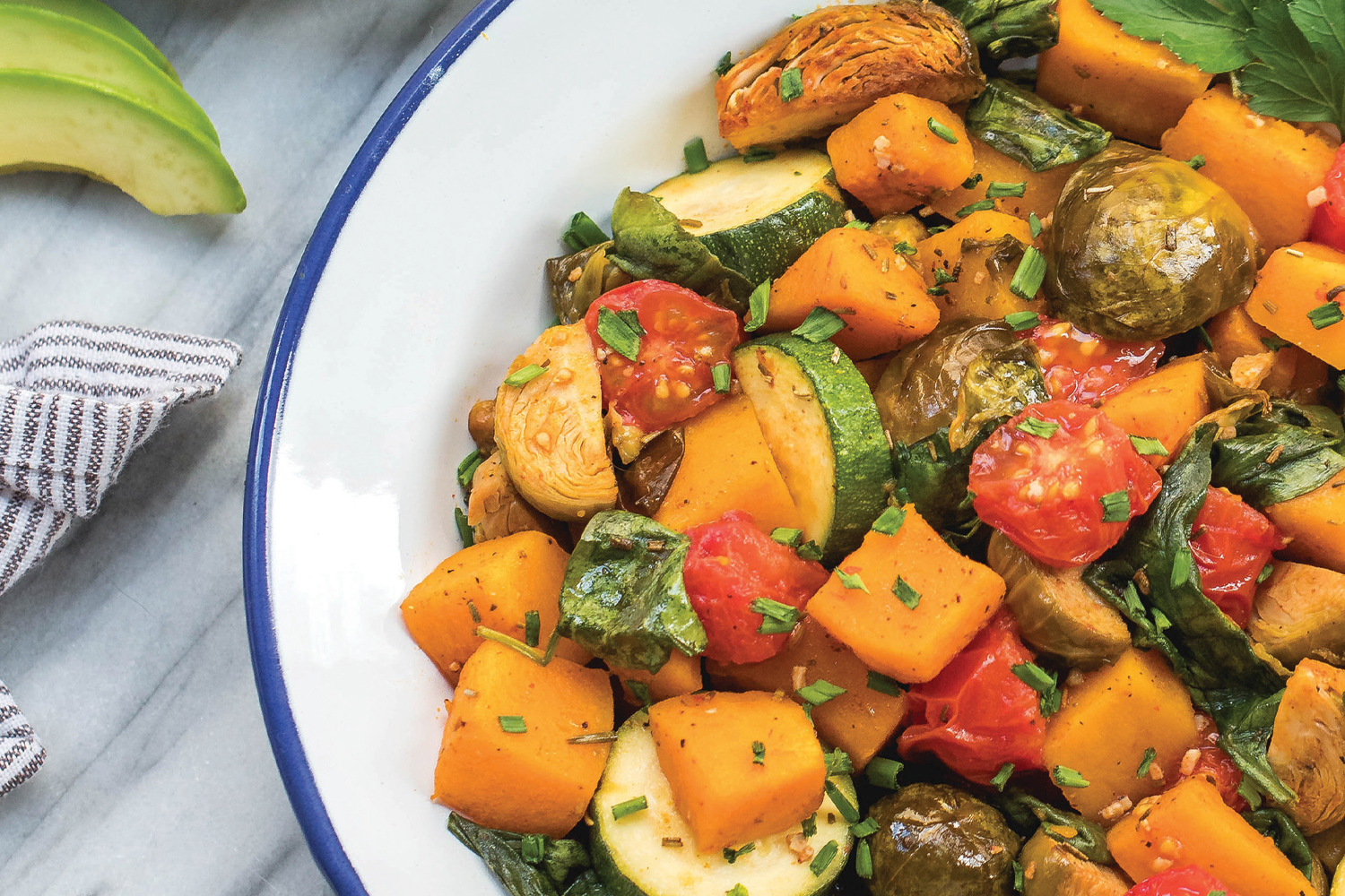a plate of slow-cooked vegetable hash