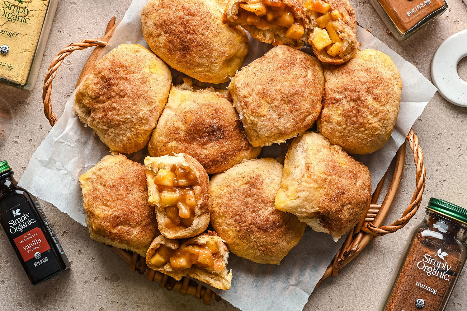 apple pie filling cooked into biscuit dough