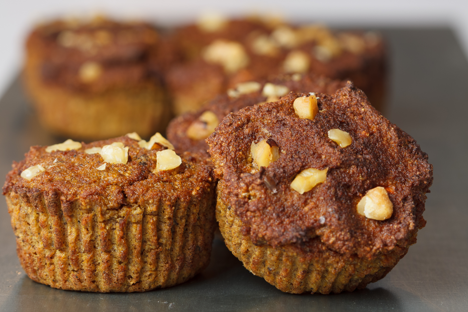 Freshly baked carrot cake potato muffins