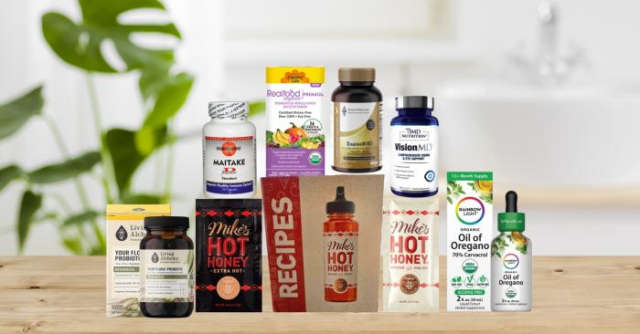 assortment of all-natural products