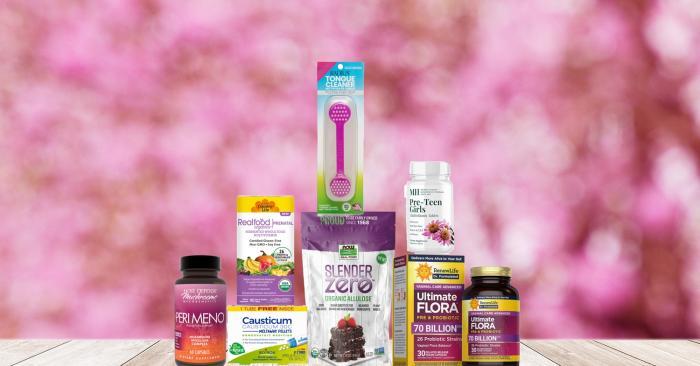 assortment of supplements and all-natural products