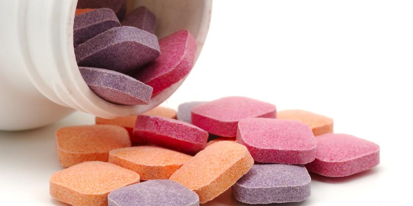 a bottle of children's vitamins