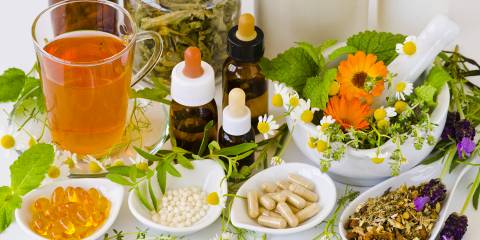 Herbal remedies, supplements and homeopathies.