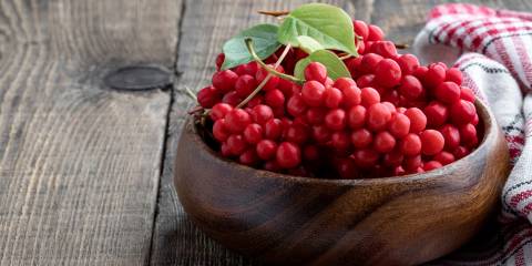 a bowl of schisandra berries