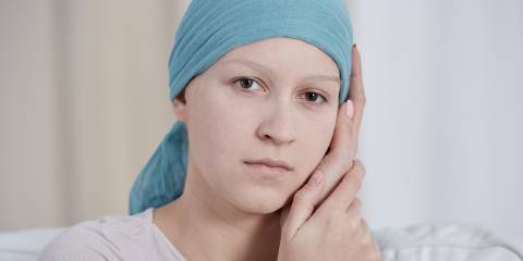 A woman with cancer suffering from fatigue after chemotherapy