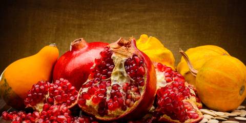 pumpkins and pomegranates