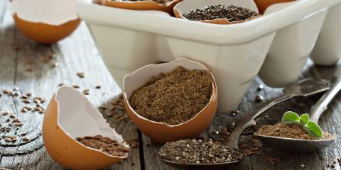 Flax filled egg shells.