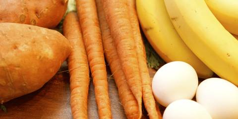 Fruits, veggies, and eggs from the paleo diet