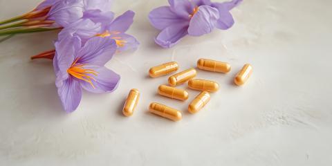 Saffron blossoms by saffron supplements.