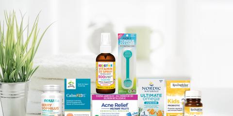 assortment of supplements and all-natural products