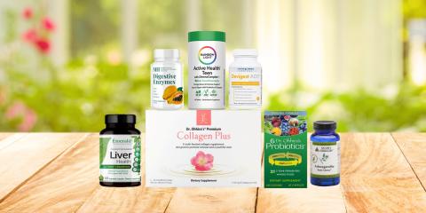 assortment of supplements and all-natural products