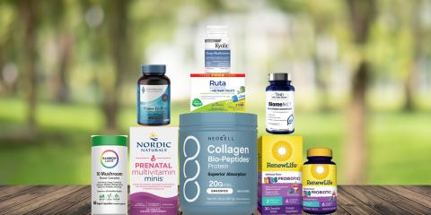 assortment of supplements and all-natural products
