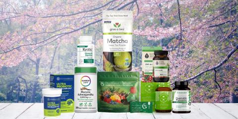assortment of supplements and all-natural products