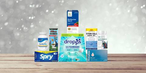 a selection of all-natural remedies, supplements, and home goods