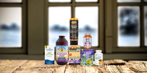 a selection of all-natural foods, remedies, and supplements