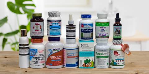 a selection of all-natural supplements