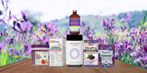 a selection of all-natural supplements and superfoods
