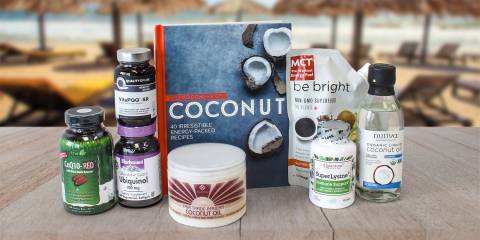 A selection of all-natural coconut products and CoQ 10