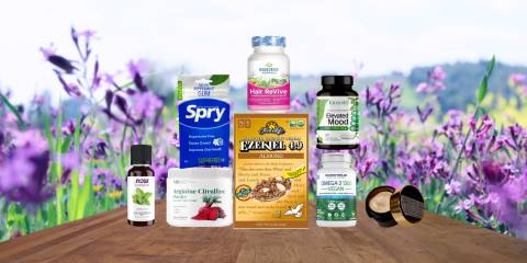 a variety of all-natural foods and supplements