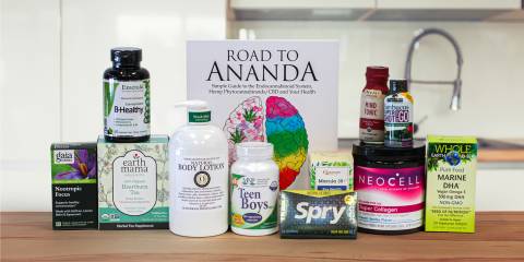 a selection of all natural supplements and body care products