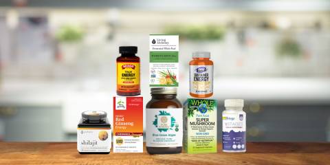 a variety of all-natural supplements and superfoods for energy