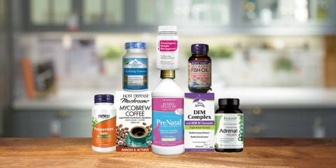 a selection of all-natural supplements and natural remedies