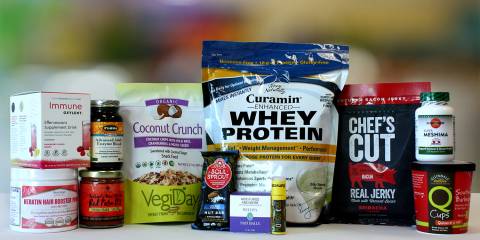 A wide variety of healthy snacks and supplements