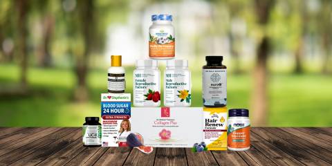 a variety of all-natural supplements