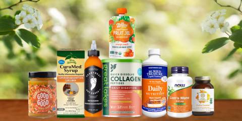 a selection of all-natural foods and supplements