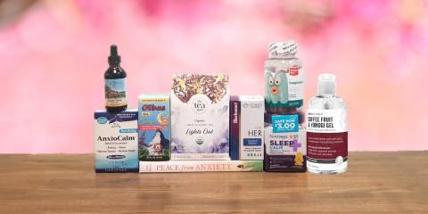 a selection of all-natural products for anxiety and insomnia