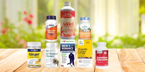a selection of all-natural supplements
