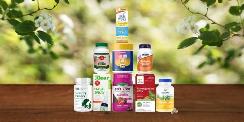 a selection of all-natural supplements for cognition and immunity