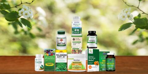 assortment of supplements and natural products