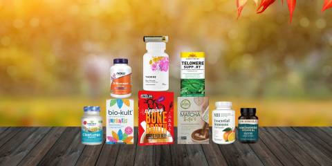 a selection of all-natural supplements and superfoods