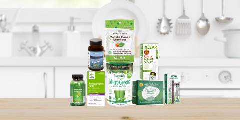 an assortment of all-natural supplements and superfoods
