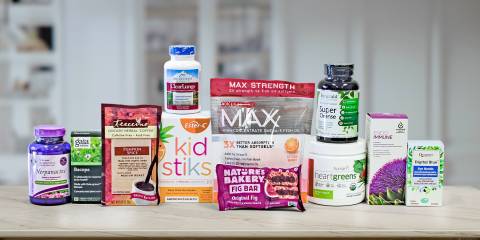 a collection of various all-natural foods and supplements