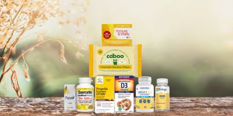 a variety of all-natural supplements and hygiene products