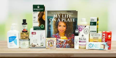 A selection of all-natural products for self-care