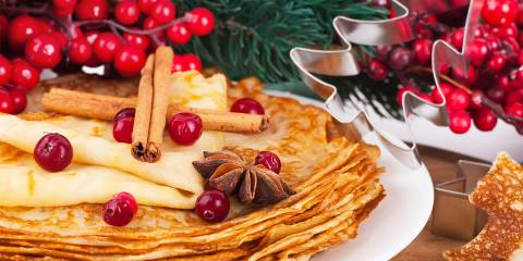 Winter gingerbread breakfast pancakes.