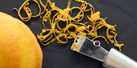 A pile of orange zest