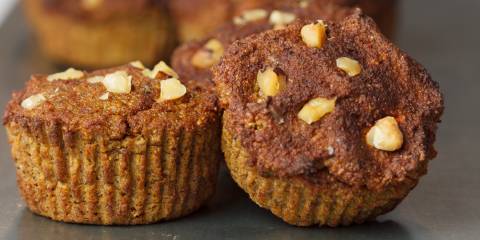 Freshly baked carrot cake potato muffins