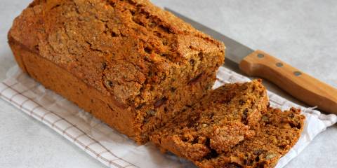 a loaf of fresh date nut bread