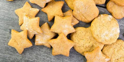 ginger cookies cut into star shapes