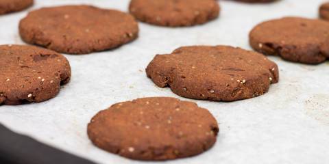 a plate of chocolate refrigerator cookies