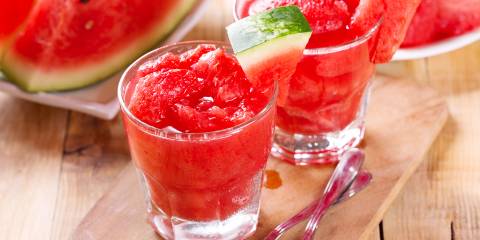a refreshing watermelon treat served with garnish