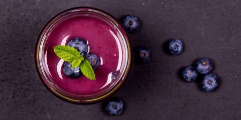 Purple smoothie with blueberries