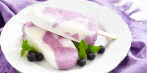 A plate of creamy frozen yogurt pops